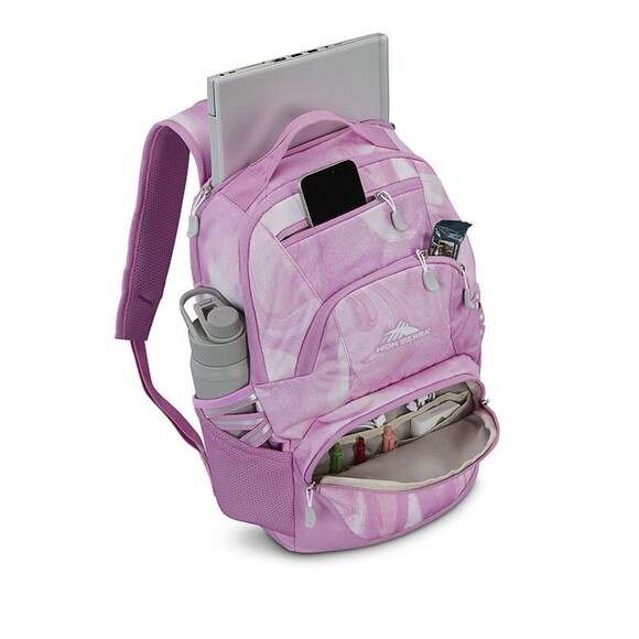 High Sierra Swoop SG Backpack for 17" Laptop Pink Marble Swirl NEW - Picture 2 of 4